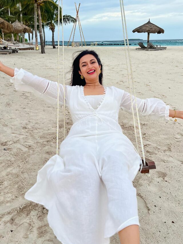 Divyanka Tripathi looks beautiful in white dress