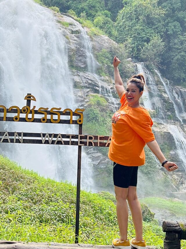 Tarak Mehta Babita Enjoying Wachirathan waterfall in Thiland