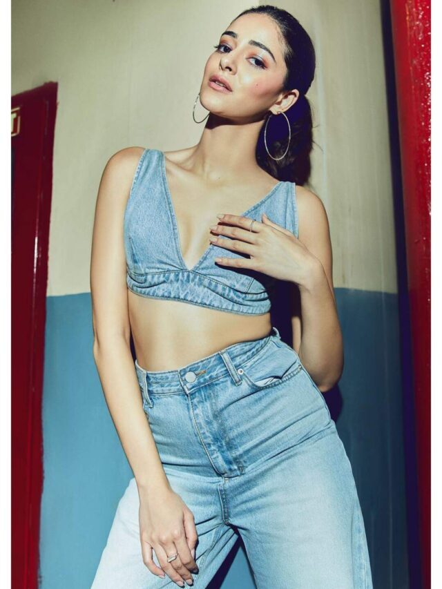 Ananya Panday Denim Look in Denim Dress
