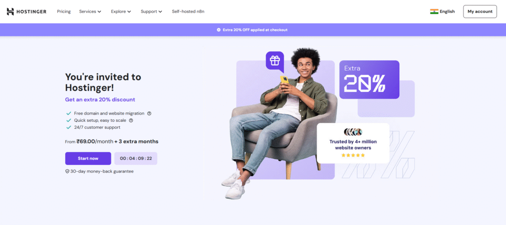 hostinger sale home page