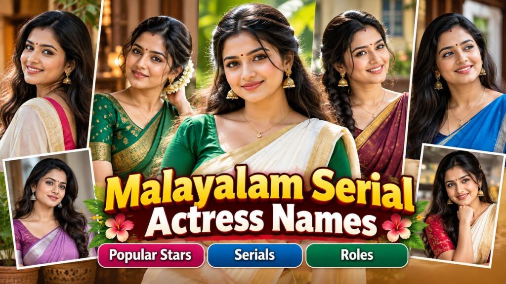 Malayalam serial actress names popular stars collage thumbnail