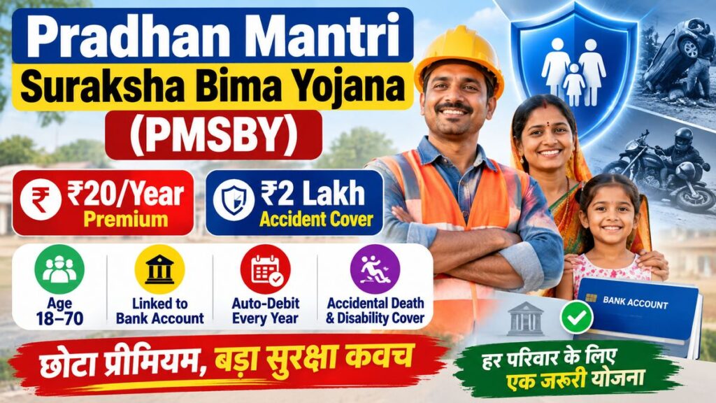 Pradhan Mantri Suraksha Bima Yojana PMSBY ₹20 premium ₹2 lakh cover thumbnail